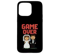 Game Over Wedding Funny Pixel Art 8 bit Votos matrimoniales Carcasa para iPhone 15 Pro MAX