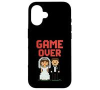 Game Over Wedding Funny Pixel Art 8 bit Votos matrimoniales Carcasa para iPhone 16