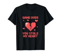 Game Over You Stole My Heart Pixel Gamer Camiseta