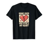 Game Over You Stole My Heart Pixel Gamer Camiseta