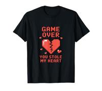 Game Over You Stole My Heart Pixel Gamer Camiseta