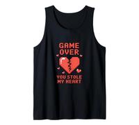 Game Over You Stole My Heart Pixel Gamer Camiseta sin Mangas