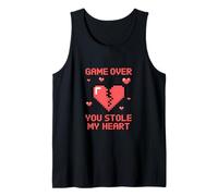 Game Over You Stole My Heart Pixel Gamer Camiseta sin Mangas