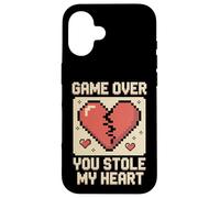 Game Over You Stole My Heart Pixel Gamer Carcasa para iPhone 16