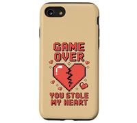 Game Over You Stole My Heart Pixel Gamer Carcasa para iPhone SE (2020) / 7/8