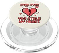Game Over You Stole My Heart Pixel Gamer PopSockets PopGrip para MagSafe