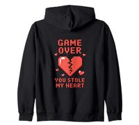 Game Over You Stole My Heart Pixel Gamer Sudadera con Capucha