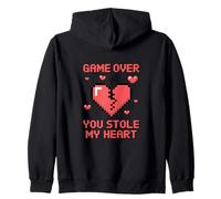 Game Over You Stole My Heart Pixel Gamer Sudadera con Capucha