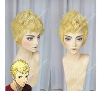 Game P5 Persona 5 Ryuji Sakamoto Cosplay Wigs Short Gold Fluffy Heat Resistant Synthetic Hair Wig + Wig Cap