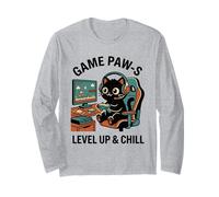 Game Paw-s Level Up & Chill - Auriculares de Diadema con diseño de Gato Retro Manga Larga