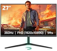 Game Power - Monitor rápido para Juegos de 27 Pulgadas, 1 ms, 360 Hz, 1080p, IPS Plano, HDR10 Altura/inclinación/Giro/pivote, Pantalla antirreflejos RGB Ajustable, HDMI/DP/USB, FreeSync, G-Sync, LED