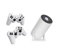 Game proyector 2in 1. Proyector con Juegos y mandos inalámbricos 16:9. Portátil con Imagen HD, conectividad Total y diseño Compacto. Proyector con Juegos Retro Blanco