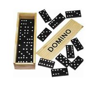 Game Set -for Kids & Adults |traditional 28 Piece Black & White Domino-d6 Double Six [in Wooden Box] SXQ