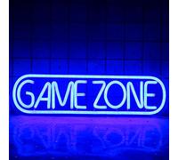 Game Zone Neon Signs Gamer LED Neon Light Gaming Zone Letrero de neón para decoración de sala de juegos, cueva de hombre, pub, regalo para adolescentes, amigos, niños (azul)