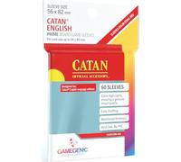 GAMEGEN!C Catan Prime English - Fundas para Juegos de Mesa, para Tarjetas de hasta 54 x 80 mm, Claro, 56x 82 mm, Paquete de 60