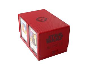 Gamegenic Asmodee Star Wars Unlimited Double Deck Pod, ¡Lleva tu experiencia de juego a un nuevo nivel! Caja para Mazos Premium, Caben 120 Cartas con Doble Funda, Rojo