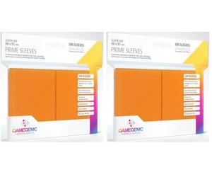 Gamegenic, GGS11023ML Prime SleevesCard Deck Holde, Orange, 100 Pack (Paquete de 2)