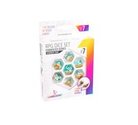 Gamegenic | Set de Dados para rol Summer Time | RPG Dice Set (7pcs) | Accesorio de Juego | Conjunto de 7 Dados de Resina de Primera Calidad