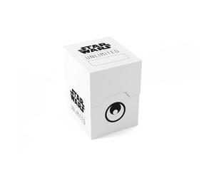 Gamegenic Star Wars Unlimited Soft Crate, Impresión a Todo Color con Diseños Oficiales, Caja para Mazos, Caben 60 Cartas con Doble Funda, Perfecto para TCGs y LCGs, Blanco/Negro