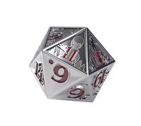 Gamegenic Stranger Things: Hellfire Club Premium Metal D20 Die - Dado métalico de rol Oficial de Gran tamaño de 28 mm, edición de coleccionista
