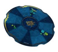 Gamegenic Take Time Premium Game Mat, Tapete Redondo de Juego Ø 47 cm, Detalles en Oro Estampado, Bordes Cosidos, Superficie Antideslizante de Caucho Natural, 2 mm de Grosor
