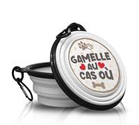Gamelle au cas ou - Cuenco plegable y portátil para perros con mosquetón para pasear con tus cuatro patas. Práctico, ligero y sobre todo práctico.