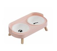 Gamelle robuste pour animaux de compagnie, distributeur facile à nettoyer, récipient pour aliments pour animaux de compagnie de 34 x 17,5 x 6 cm, robuste et Durable, en Acier inoxydable (Rose)
