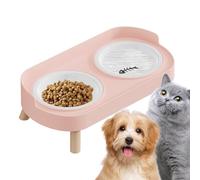 Gamelles surélevées pour chien - Station d'alimentation en céramique pour animaux de compagnie, gamelle d'eau et de nourriture antidérapante, grande capacité avec un design stable, matériau en céramiq