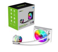 GameMax Iceburg - Enfriador líquido ARGB de CPU de 120 mm, enfriador AIO de 120 mm para Intel y AMD, 1 ventilador ARGB Infinity PWM de 120 mm, 800 a 2000 RPM y diseño de tapa giratoria Infinity