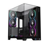 GAMEMAX Infinity Pro BK ATX - Caja de Ordenador Negra con Cristal Templado, 5 Ventiladores ARGB PWM preinstalados, USB 3.0 y Type-C, Compatible con Aura Sync y BTF
