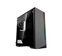 GameMax Shine G517 Caja ATX para PC Gaming 0,50 mm SPCC 3 x USB3.0/2.0 con ventilador 120 mm Dual Halo Slim Rainbow RGB 1 × Strip LED Rainbow RGB Panel lateral cristal templado (AxPxL: 455x440x190 mm)