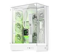 GAMEMAX T20 WH Caja PC Gaming Blanca Micro-ATX Cristal Templado 270° Acuario 90° Placa Base GPU Vertical 2×120mm ARGB Radiador 360mm SFX BTF-Ready para White Build