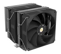 GameMax Twin600 - Enfriador de CPU de doble torre de 250 W TDP de 6 x 6 mm, disipador de calor de aluminio, ventilador FDB PWM de 120 mm para enchufes Intel y AMD, color negro