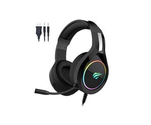 GAMENOTE HV-H2232D Auriculares gaming con micrófono y retroiluminación RGB para PC y consolas - Altavoz de 50 mm - Control de volumen