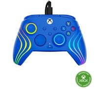 Turtle Beach Afterglow Wave Mando Azul con Cable RGB - con Licencia para Xbox Series XS, Xbox One y Windows - Botones programables, disparadores de Efecto Hall, Controles de Audio