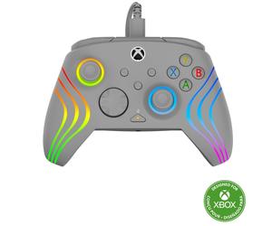 Gamepad Alámbrico Gris Retroiluminación LED RGB USB-C 3m Compatible PC y Xbox