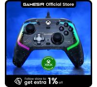 TEMU Mando con cable transparente GameSir Kaleid para Xbox |S, Xbox One y /11, Gamepad Plug and Play con de Hall/gatillo Hall, conector de audio de 3.5 mm, luces RGB