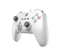 MSI FORCE GC200 WHITE - Mando Gaming con Cable USB 3.0, Gatillos Magnéticos Hall, Joysticks Analógicos Avanzados, Retroalimentación Hápica, Compatible con PC y Android