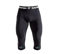 Gamepatch Mallas de compresión 3/4 | Recuperación muscular de piernas y apoyo | Tecnología de secado rápido | Hombres, mujeres y niños, Negro, L