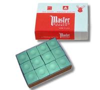 GamePoint, Tizas de billar originales Master USA (azul, verde, rojo y gris), 12 unidades