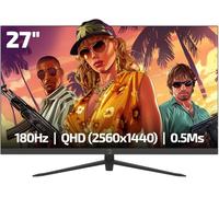 GAMEPOWER Sonic T80 - Monitor para juegos de 27 pulgadas, pantalla de 180 Hz, QHD 1440p 2K, pantalla plana IPS rápida de 0,5 ms, tiempo de respuesta, FreeSync y G-Sync 126% sRGB, con altavoces duales