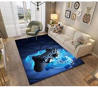 Gamer Alfombras Dormitorio Juvenil Chico Chica Infantiles Niño Juegos 3D Video Alfombras De Habitacion Rectangular Lavables Grandes Pequeñas Alfombras Salon Negro Gris Azul (d,80x160 cm)