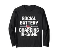 Gamer Battery Charging Calm Mode Design Manga Larga