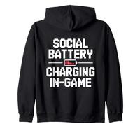 Gamer Battery Charging Calm Mode Design Sudadera con Capucha