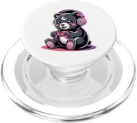 Gamer Bear Videojuego Kawaii Goth Girl Clothes Pink Goth PopSockets PopGrip para MagSafe