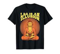 Gamer Buddha Lag Es Una Ilusión Divertido Juego Zen Meditación Camiseta