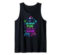 Gamer Christmas Oh, qué Divertido es Jugar a Gaming Fun Men Camiseta sin Mangas
