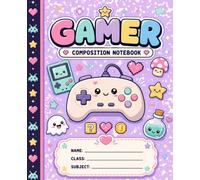 Gamer Composition Notebook: Cute Kawaii Video Game Controllers | Modern Journal For Kids, Girl, College, Students, back to School | Wide Lined