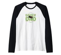 Gamer Dad Retro Video Game Controller Pixel Design Tees Camiseta Manga Raglan