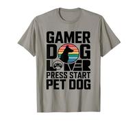 Gamer Dog Lover Press Start Pet Dog Gaming Camiseta